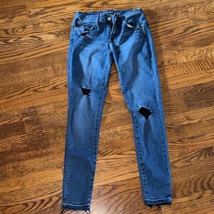 Articles Of Society Women’s Ripped Skinny Jeans - Dark Blue